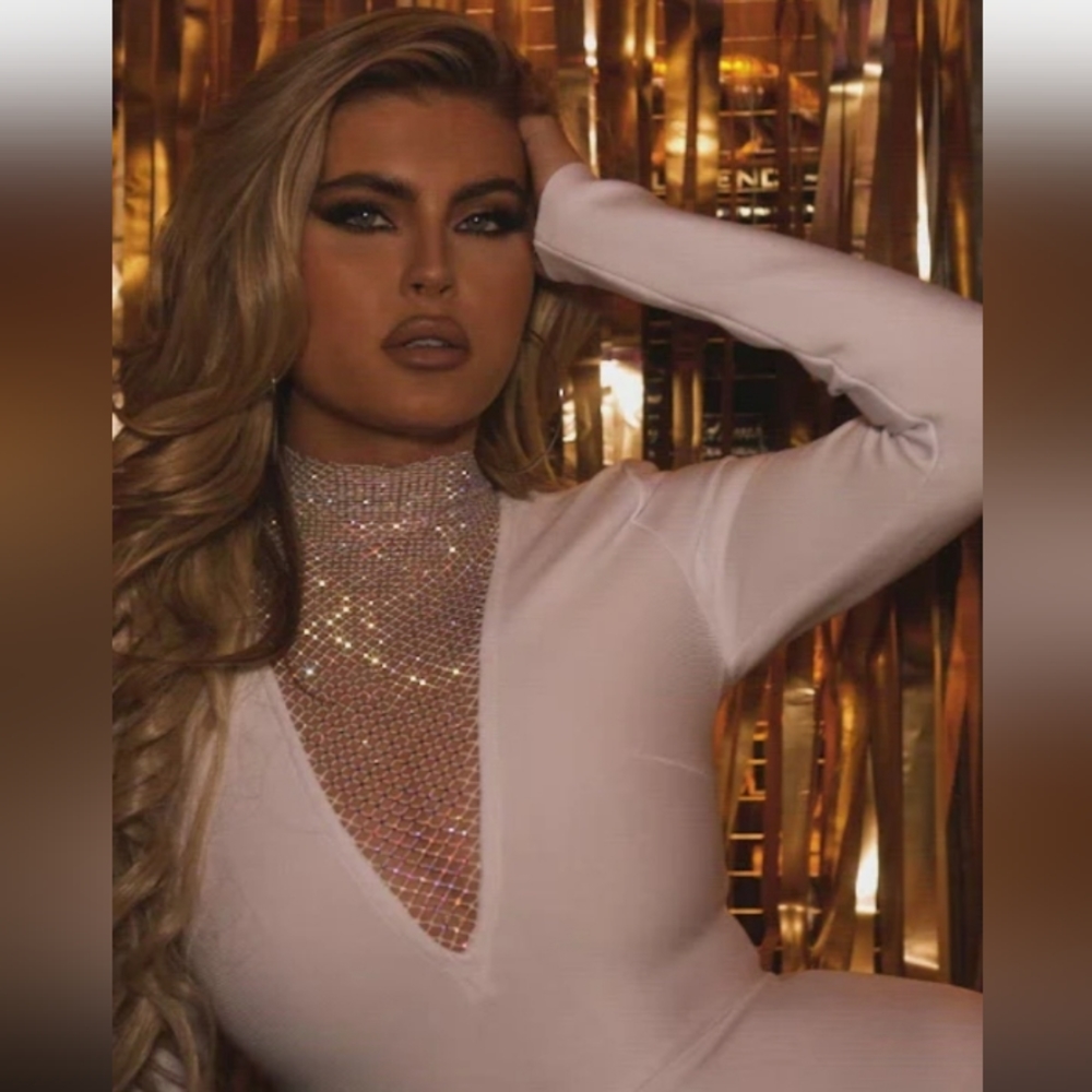 Beginning to Wonder Bandage Mini Dress mesh